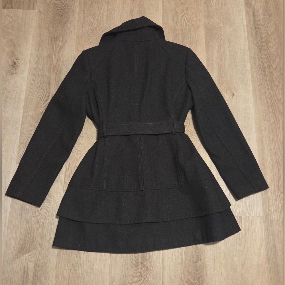 Guess Los Angeles Gray Full Zipper Peacoat Size XL - Picture 3 of 8